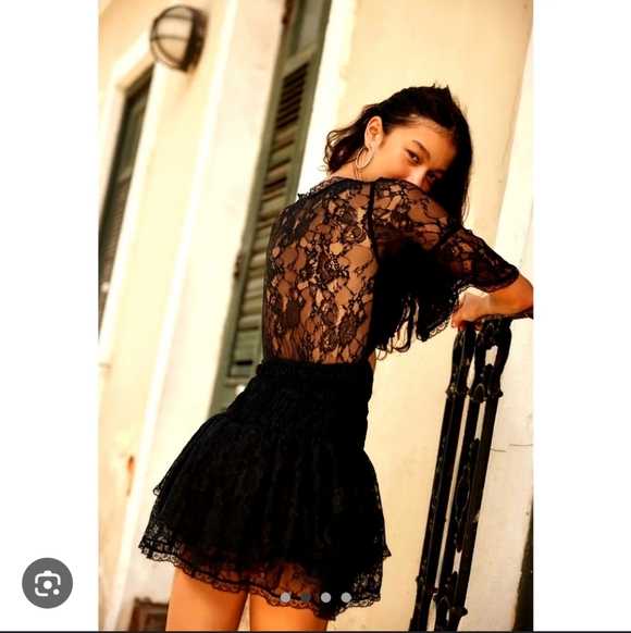 Free People Other - Free People Black Lace Chemise Set